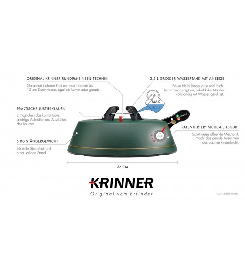 Suport brad KRINNER Comfort Medium cu rezervor de apa pentru un brad cu dimensiunea  de pana la 2,5 m