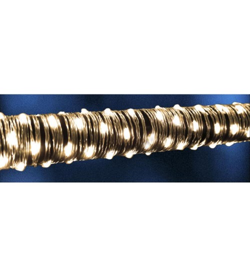 Instalatie de Craciun lant luminos auriu, exterior si interior, 100 LED, lumina calda, timer, baterii, Veli Line Denmark