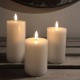 Set 3 lumanari din ceara, culoare alba , flacara 3D cu LED , pentru interior, timer, Veli Line Denmark