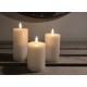 Set 3 lumanari din ceara, culoare alba , flacara 3D cu LED , pentru interior, timer, Veli Line Denmark