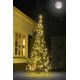 Instalatie sub forma de brad de Craciun 300 CM, lumina calda, 320 LED cu sclipiri, stalp metalic inclus