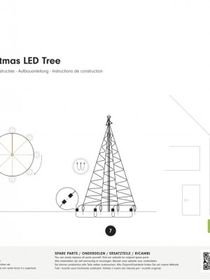 Instalatie sub forma de brad de Craciun 600 CM, lumina calda, 360 LED, fara stalp metalic, pentru exterior si interior