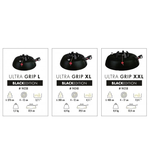 Suport de brad Krinner Black Edition Comfort Grip S pentru un brad cu dimensiunea de pana la 2.3 m